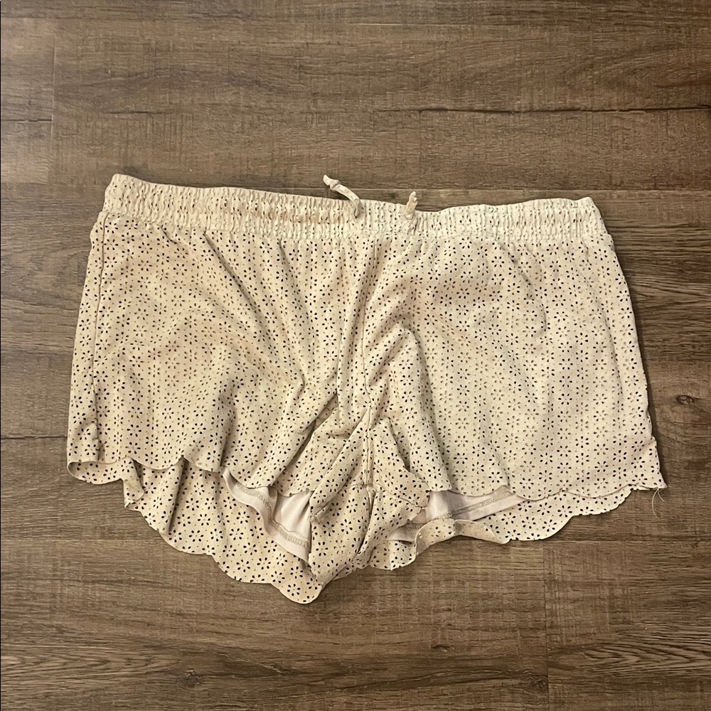 Mudd Cream and Black Polka Dot Sleep Shorts